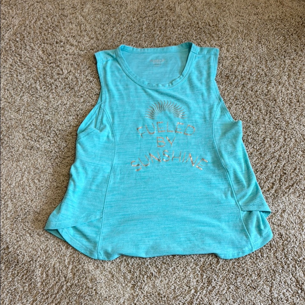 Old Navy Aqua Graphic Tank Top